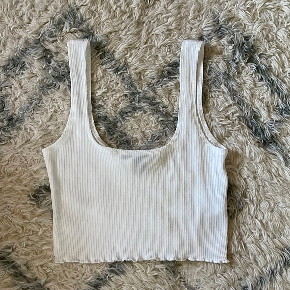 White Cropped Tank